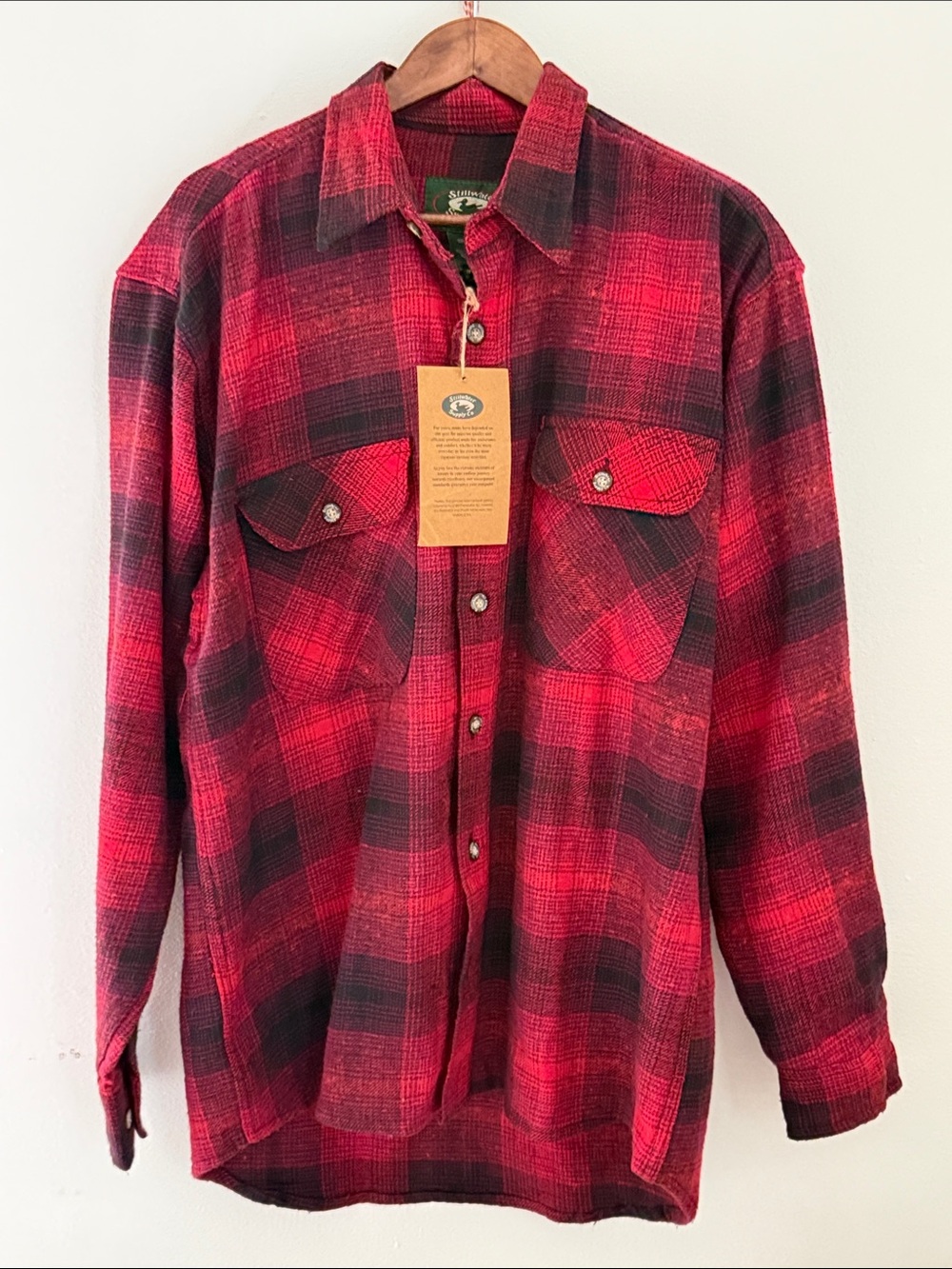 Men's Red Plaid Casual Button-Down Shirt